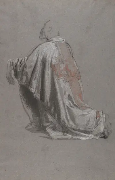 Drapery Study for a Bishop av Isidore Pils