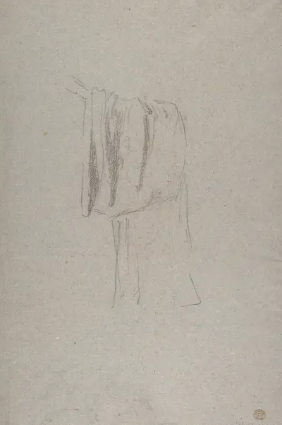 Sleeve of a Cleric; (studies for wall paintings in the Chapel of Saint Remi, Sainte-Clotilde, Paris, 1858) av Isidore Pils