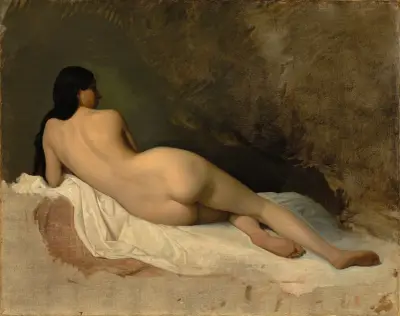 Study of a Reclining Nude av Isidore Pils