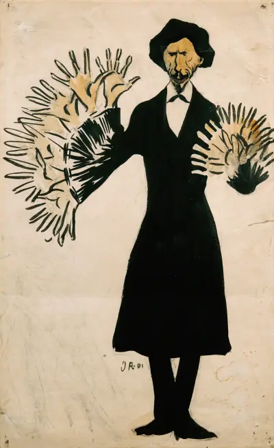 Ole Kruse, Artist (Caricature) av Ivar Arosenius