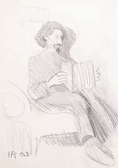 Ole Kruse Playing the Accordion von Ivar Arosenius