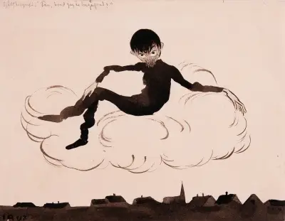 Self Portrait on a Cloud, Ivar Arosenius