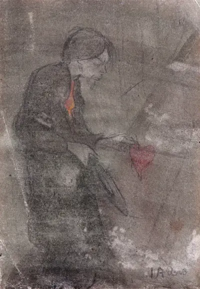 Self Portrait with a Heart in His Hand von Ivar Arosenius