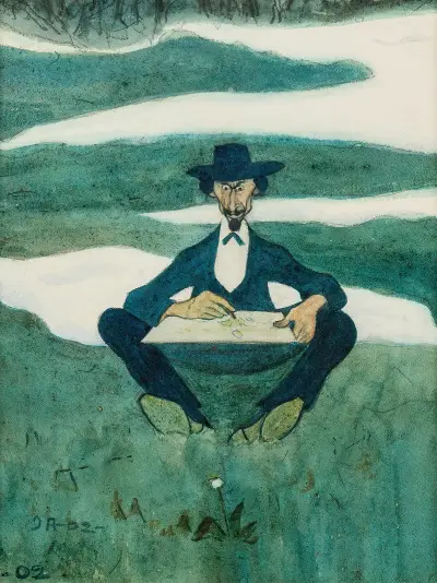 The First Flower of Spring. Portrait of Ole Kruse av Ivar Arosenius