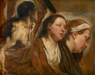 Dwie głowy kobiece i tors wojownika, Jacob Jordaens