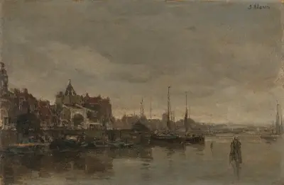 Schreierstoren s mostem přes Gelderse Kade v Amsterdamu, Jacob Maris