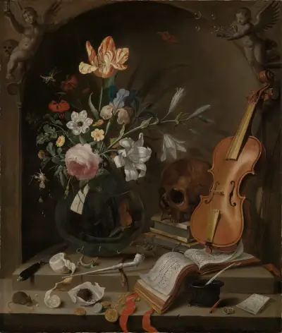 Vanitas-Stillleben av Jacob Marrel