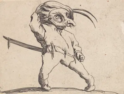 L’homme masqué aux jambes torses av Jacques Callot