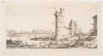 The Large Views of Paris; View of the Pont-Neuf av Jacques Callot