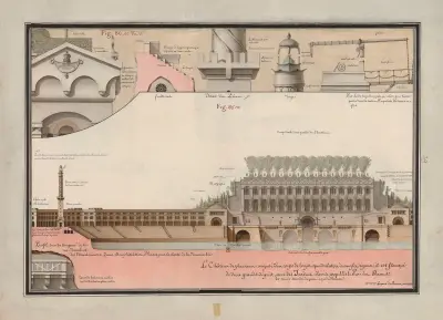 Le château de plaisance composé d’un corps de logis quadrilatère à angles égaux av Jean Jacques Lequeu