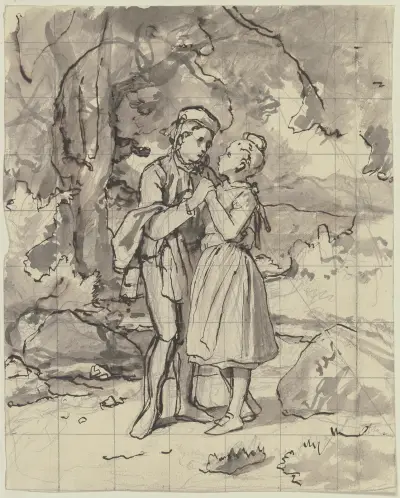 Bauernjunge und Bauernmädchen von Jakob Becker