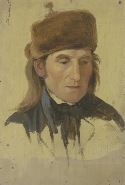 Farmer with a fur cap von Jakob Becker