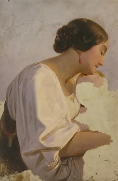 Girl with earrings von Jakob Becker