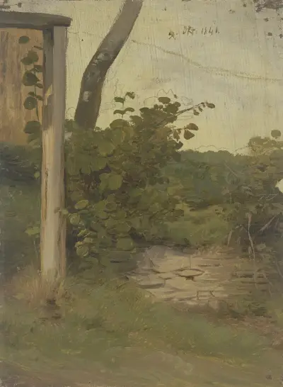 Meadow with small wall von Jakob Becker
