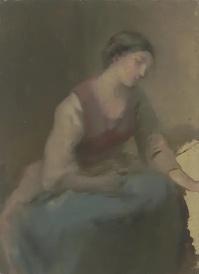 Seated woman to the right von Jakob Becker