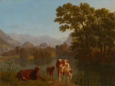 Aarelandschaft av Johann Jakob Biedermann