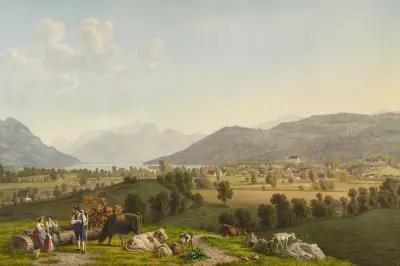 Vue de Sarnen av Johann Jakob Biedermann