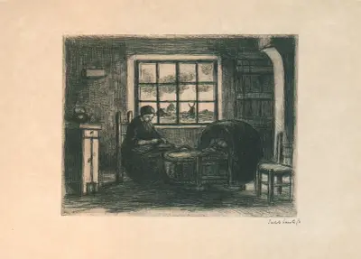 De vrouw bij de wieg av Jakob Smits