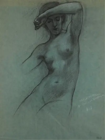 Study of a Water-nymph for ‘Prospero Summoning Nymphs and Deities’ von Herbert James Draper