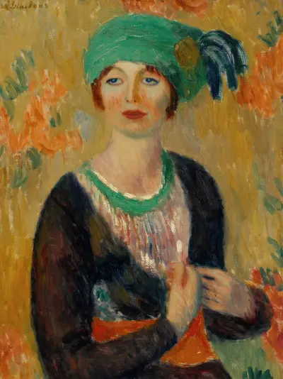 Girl in Green Turban av William James Glackens