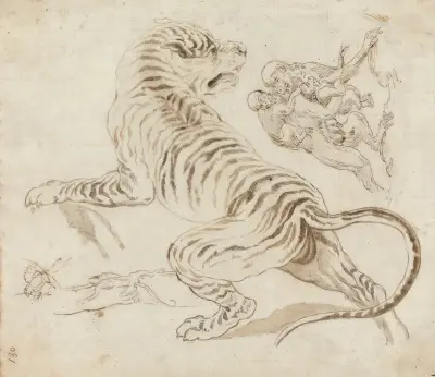 Study for a Tiger and Monkeys, James Northcote