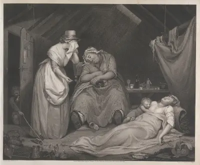 The Wanton Dying in Poverty and Disease Visited by the Modest Girl, James Northcote