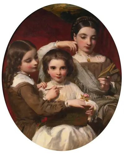 Portrait Of The Russell Sisters av James Sant