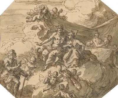 Projekt sceny mitologicznej z Jowiszem i Junoną, Sir James Thornhill