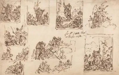 Mojżesz i wąż miedziany – projekt do kaplicy w zamku Dunster, Sir James Thornhill