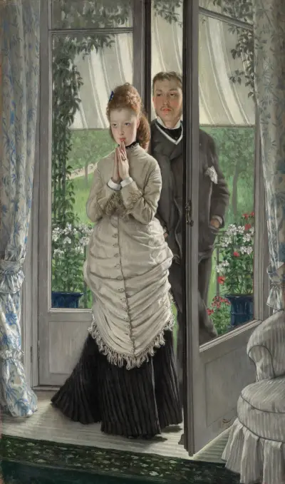 Two Figures at a Door (The Proposal) av James Tissot