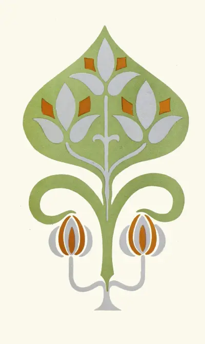 Combination of Broken Colours of Green, Blue and Orange; Harmony of Contrast av James Ward