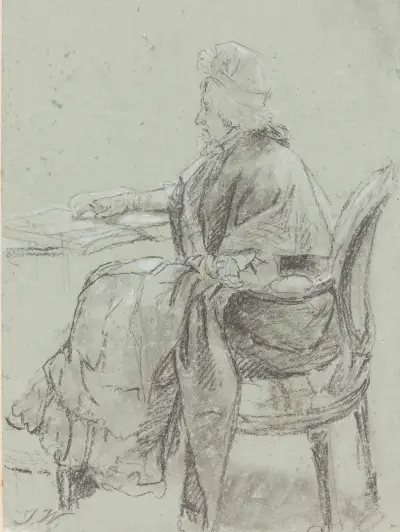 Study of an Elderly Woman for ‘Disobedience Discovered’ av James Ward