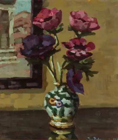 Anemonen am Fenster von Jan Bohuszewicz