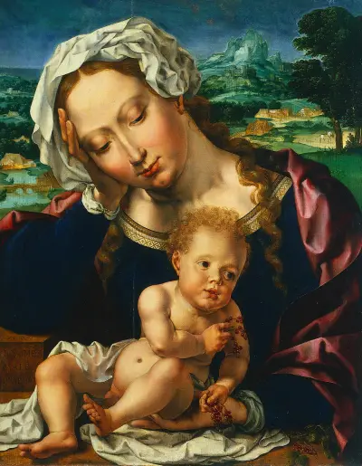Virgin and Child in a Landscape von Jan Gossaert