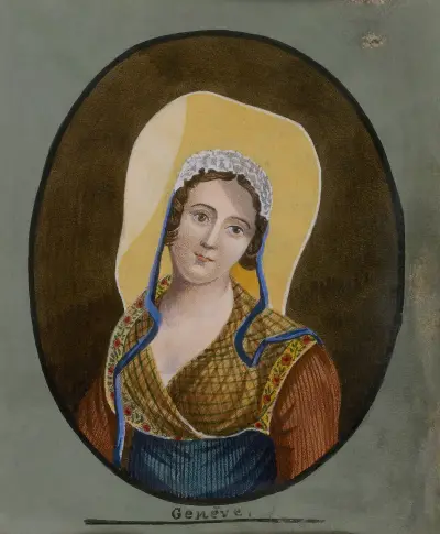 Vrouw in zwitserse klederdracht von Jan Hulswit