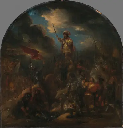 Brinio wznoszony na tarczy, Jan Lievens