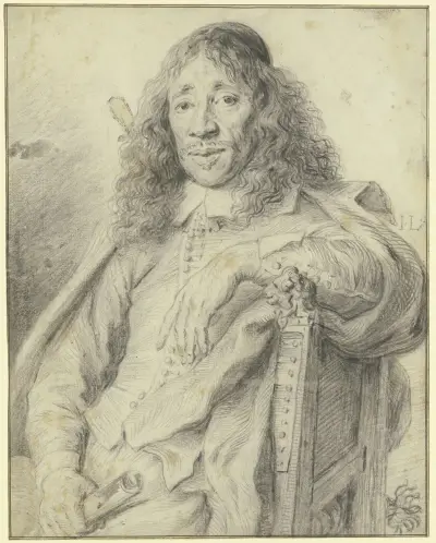 Poeta Jan Vos siedzący w fotelu, zwrócony w lewo, Jan Lievens