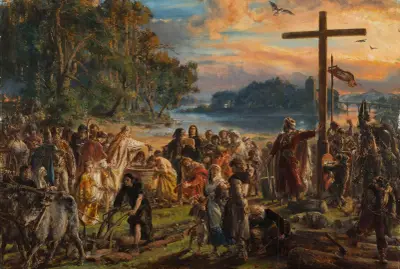 Chrzest Polski, 965 r., z cyklu „Historia cywilizacji w Polsce”, Jan Matejko