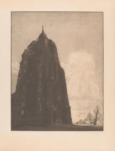 Gezicht op de Toren van Ransdorp av Wijnand Otto Jan Nieuwenkamp