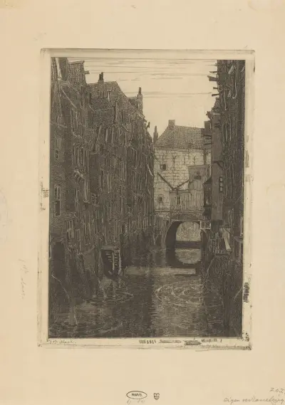 Gracht te Dordrecht av Wijnand Otto Jan Nieuwenkamp