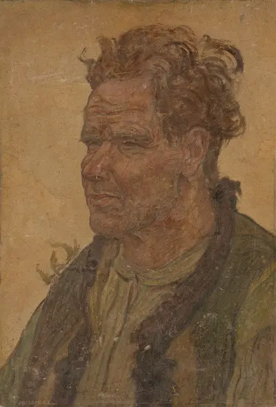 Man with unkempt hair von Jan Rembowski