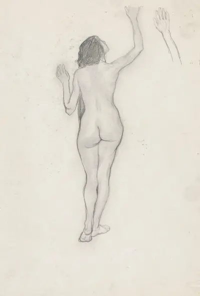 Nude woman turned back von Jan Rembowski