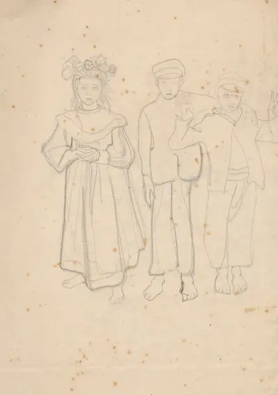 Three peasant children von Jan Rembowski