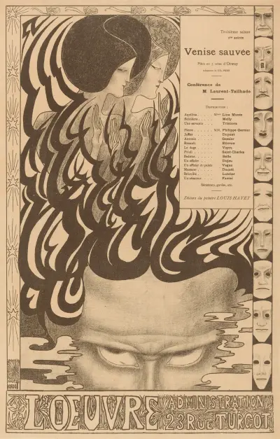 Affiche voor het toneelstuk Vénise sauvée van Thomas Otway av Jan Toorop