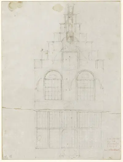 Gevel van de broodbakkerij in de Voorstraat, Dordrecht av Jan Veth