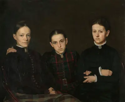 Portrait of Cornelia, Clara and Johanna Veth av Jan Veth