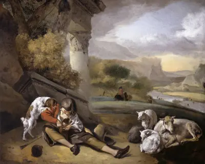 Landscape with Shepherd Boy av Jan Weenix
