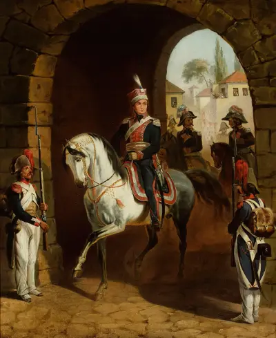 Entry of general Jan Henryk Dąbrowski to Rome av January Suchodolski