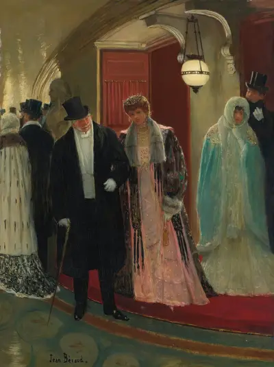 Exit From The Loge Of The Opera von Jean Béraud