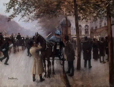 Le boulevard des Capucines, le soir, devant le Café Napolitain von Jean Béraud